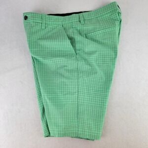 Adidas Golf Shorts Mens 32 Green Plaid Athletic Casual Lightweight Wicking